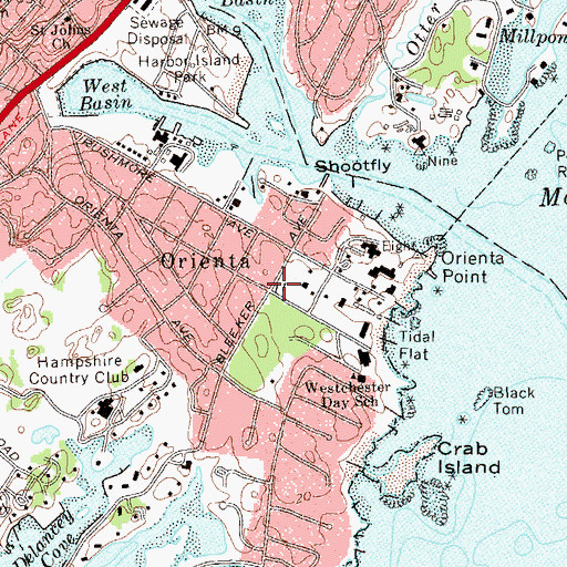 Topographic Map of Orienta, NY