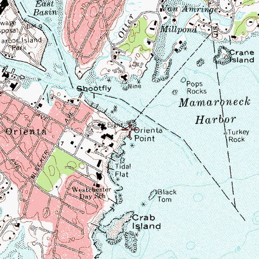 Topographic Map of Orienta Point, NY