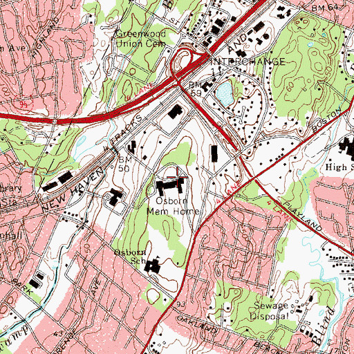 Topographic Map of Miriam Osborn Memorial Home, NY