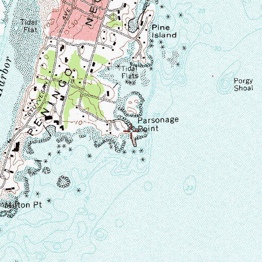Topographic Map of Parsonage Point, NY