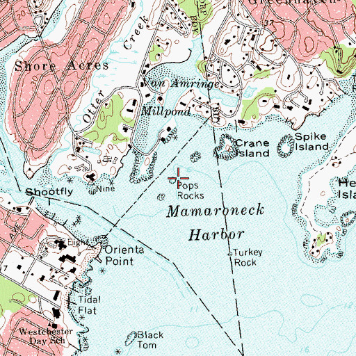 Topographic Map of Pops Rocks, NY