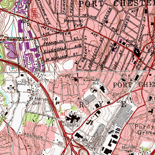 Topographic Map of Public School 3, NY