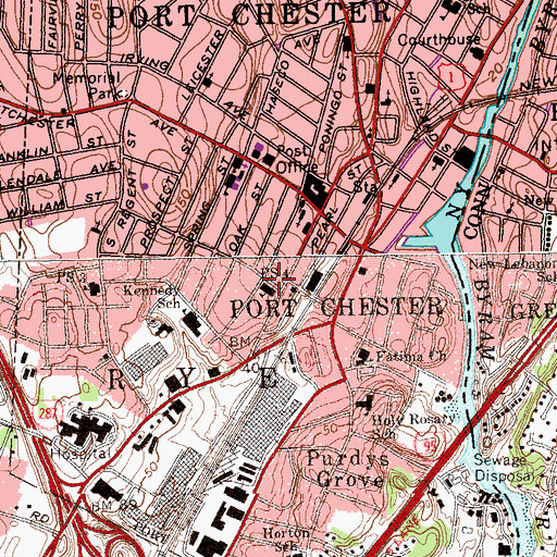 Topographic Map of Public School 4, NY