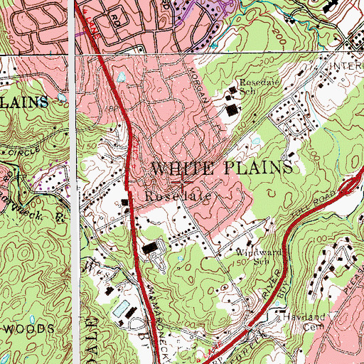 Topographic Map of Rosedale, NY