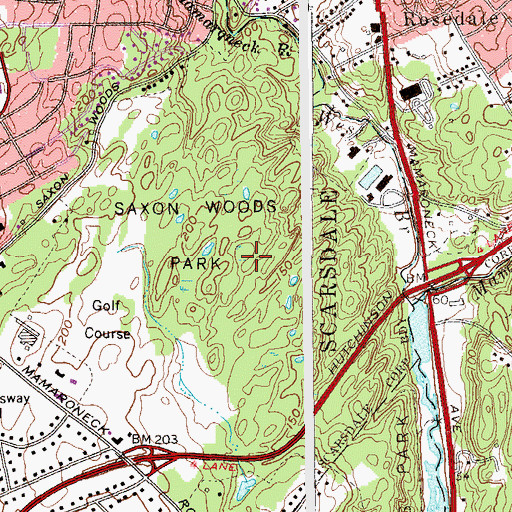 Topographic Map of Saxon Woods Park, NY