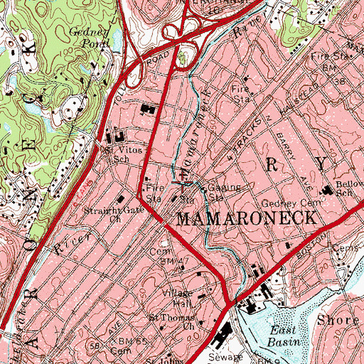 Topographic Map of Sheldrake River, NY