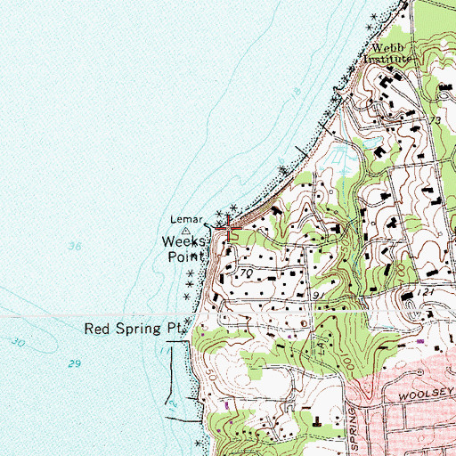 Topographic Map of Weeks Point, NY