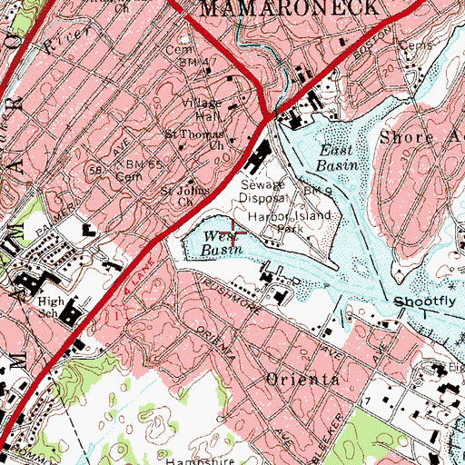 Topographic Map of West Basin, NY