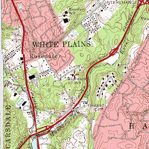 Topographic Map of Windward School, NY