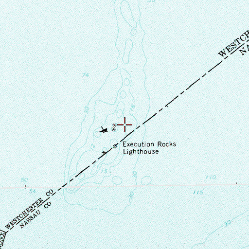 Topographic Map of Execution Rocks, NY