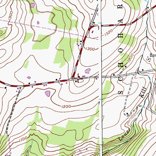 Topographic Map of Barton Hill School (historical), NY