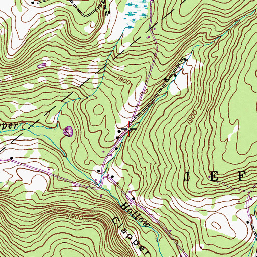 Topographic Map of Clapper Hollow School (historical), NY