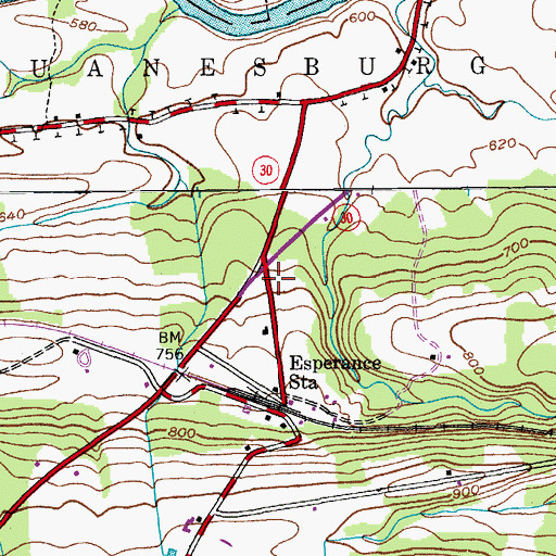 Topographic Map of Depot School (historical), NY
