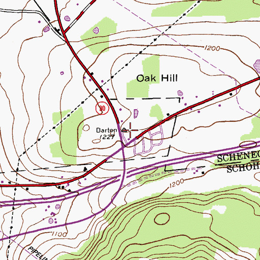 Topographic Map of School Number 4 (historical), NY