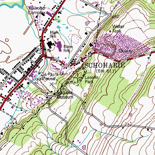 Topographic Map of Lasalle Park, NY