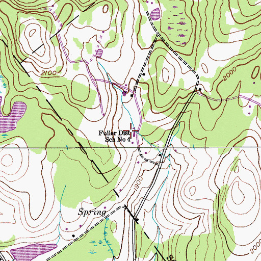 Topographic Map of Fuller District School Number Four (historical), NY