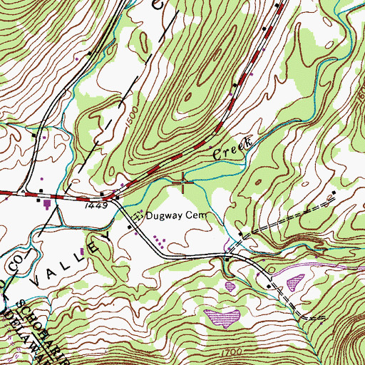 Topographic Map of Clapper Hollow Creek, NY