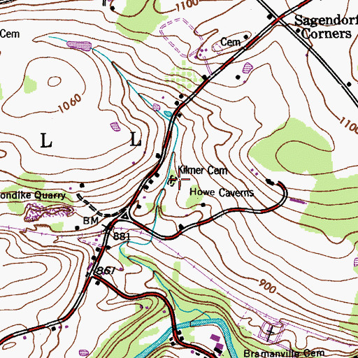 Topographic Map of Kilmer Cemetery, NY