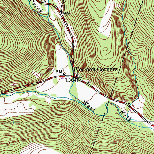 Topographic Map of Vorman Corners, NY