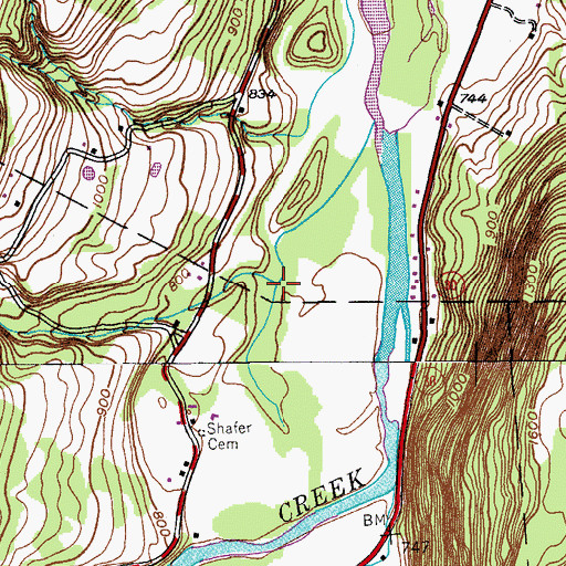 Topographic Map of Cole Brook, NY