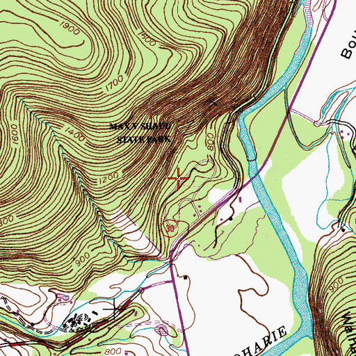 Topographic Map of Max V Shaul State Park, NY