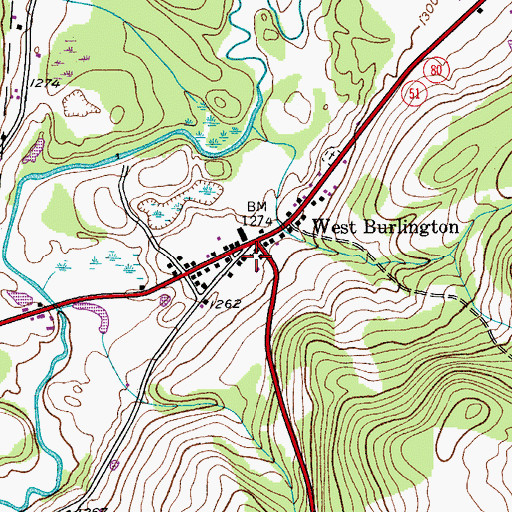 Topographic Map of Church of Christ, NY