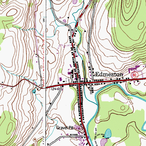 Topographic Map of Edmeston Central School, NY