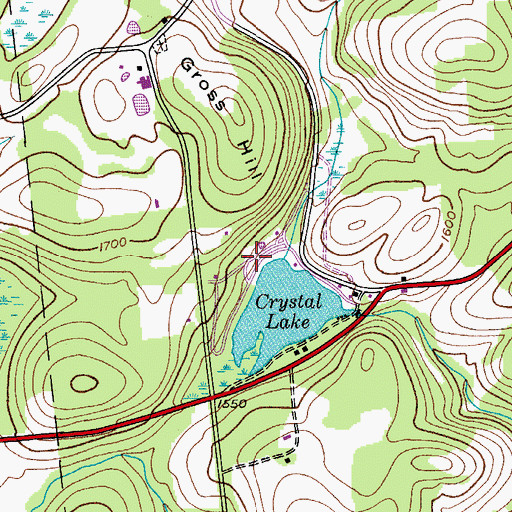 Topographic Map of Crystal Lake Park and Campground, NY