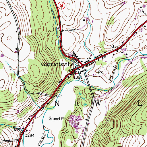 Topographic Map of The United Methodist Church, NY