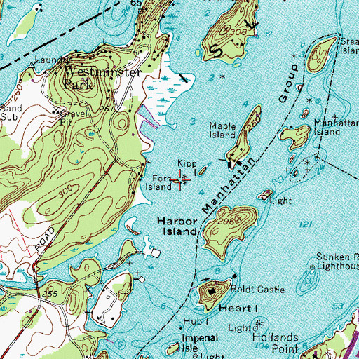 Topographic Map of Ski Island, NY