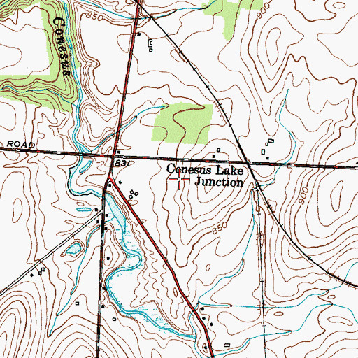 Topographic Map of WYSL-AM (Avon), NY