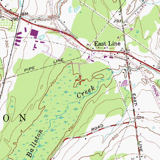 Topographic Map of WBUG-AM (Ballston Spa), NY