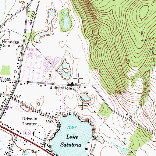 Topographic Map of WABH-AM (Bath), NY