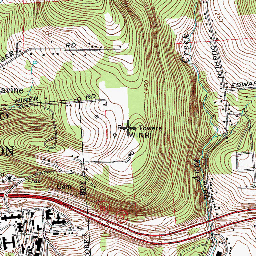 Topographic Map of WINR-AM (Binghampton), NY