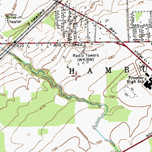 Topographic Map of WGR-AM (Buffalo), NY