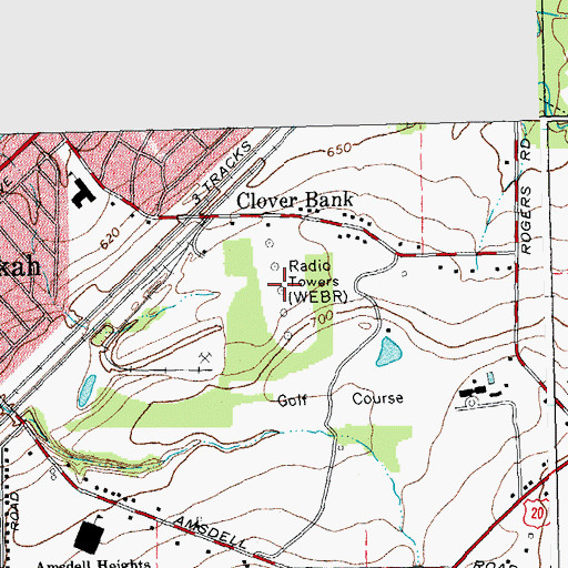 Topographic Map of WEBR-AM (Buffalo), NY