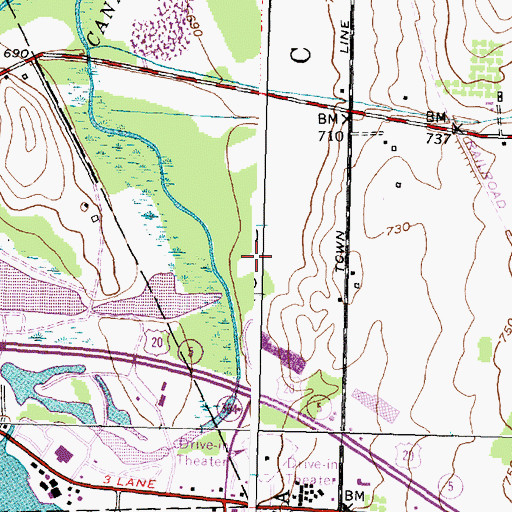 Topographic Map of WCGR-AM (Canandaigua), NY