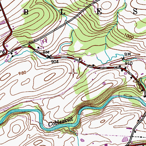 Topographic Map of WSCM-AM (Cobleskill), NY