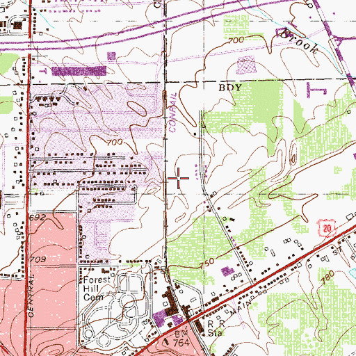 Topographic Map of WBUZ-AM (Fredonia), NY