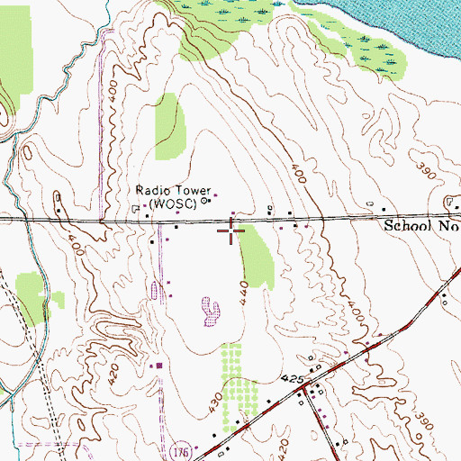 Topographic Map of WZZZ-AM (Fulton), NY