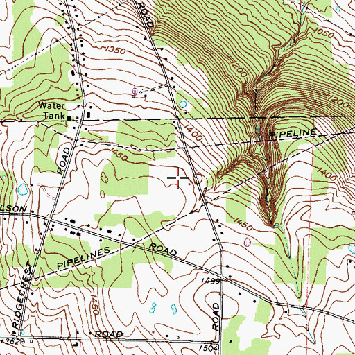 Topographic Map of WTKO-AM (Ithaca), NY