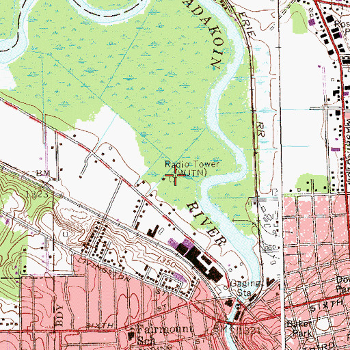 Topographic Map of WJTN-AM (Jamestown), NY