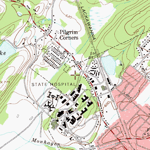 Topographic Map of WALL-AM (Middletown), NY