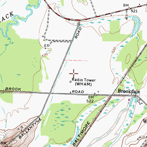 Topographic Map of WHAM-AM (Rochester), NY