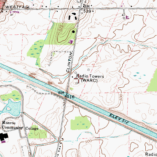 Topographic Map of WBBF-AM (Rochester), NY