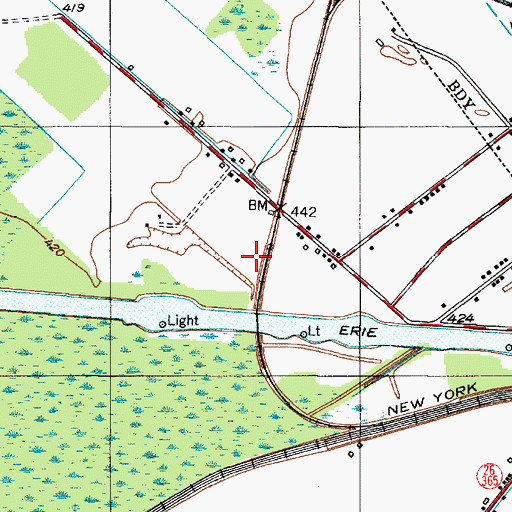 Topographic Map of WRNY-AM (Rome), NY