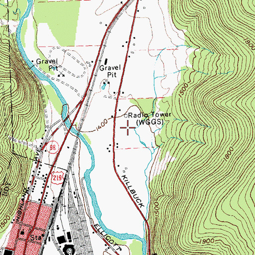 Topographic Map of WGGO-AM (Salamanca), NY