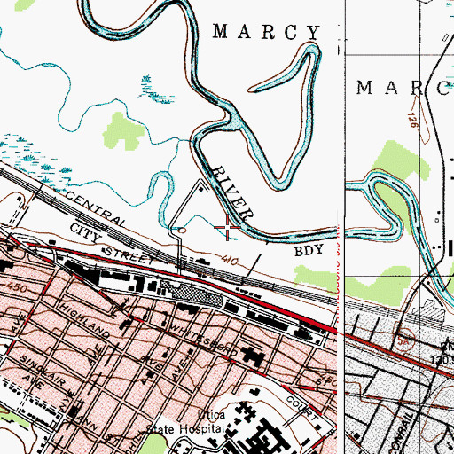 Topographic Map of WUTQ-AM (Utica), NY