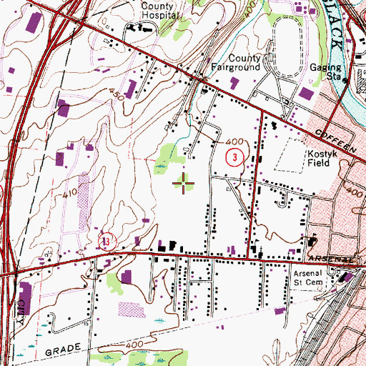 Topographic Map of WATN-AM (Watertown), NY