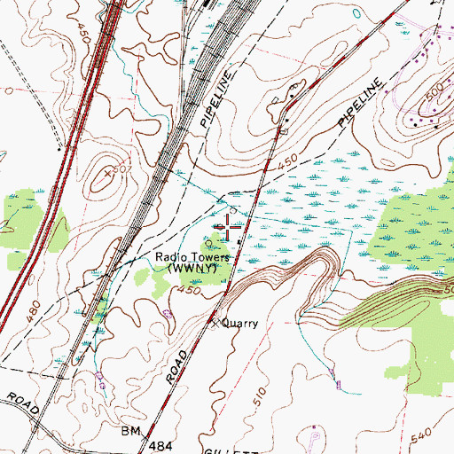 Topographic Map of WTNY-AM (Watertown), NY